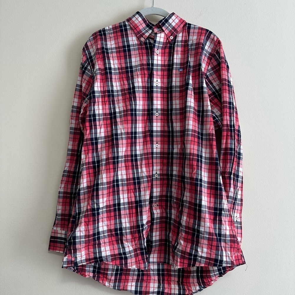 southern tide dress Shirt red size large